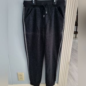 Soft sparkly black girl's joggers